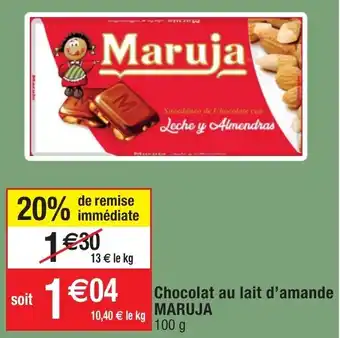 Chocolat au lait d'amande MARUJA