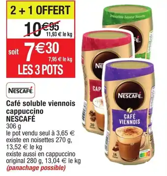 Café soluble viennois cappuccino NESCAFE