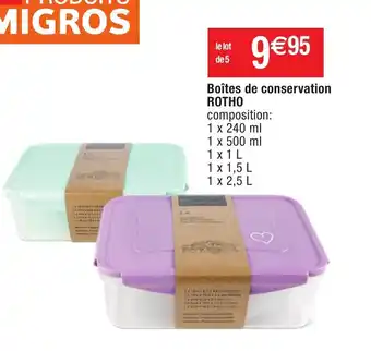 Migros Boites de conservation Rotho offre