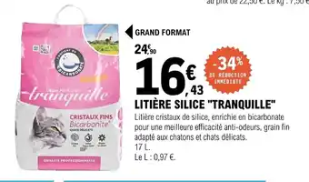 E.Leclerc Jardi Litière Silice "Tranquille" offre