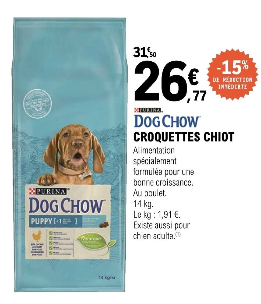 Promo Croquettes Chiot chez E.Leclerc Jardi