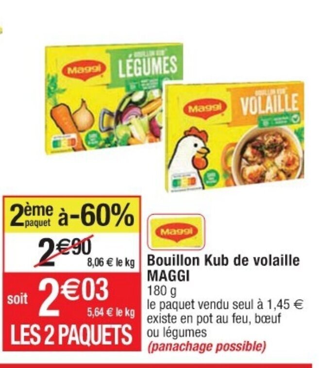 Promo Bouillon Kub de Volaille Maggi chez Cora