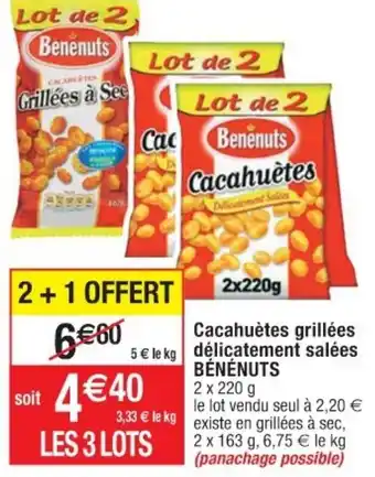 Cora x Carrefour Cacahuètes Grillées Délicatement Salées Bénénuts offre