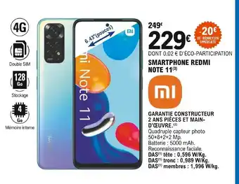 E.Leclerc Mi Smartphone Redmi Note 11 offre