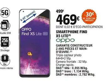 E.Leclerc Oppo Smartphone Find X5 Lite offre