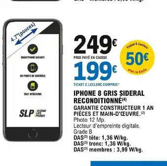 E.Leclerc Iphone 8 Gris Sideral Reconditionné offre