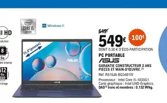 E.Leclerc Asus Pc Portable offre