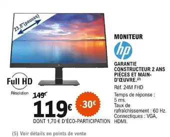 E.Leclerc Hp Moniteur offre