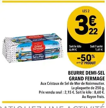 Supeco Beurre Demi-Sel Grand Fermage offre