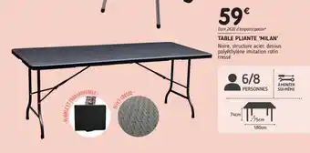 L'incroyable Table Pliante Milan offre
