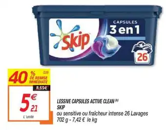 Netto Lessive Capsules Active Clean Skip offre