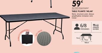 L'incroyable Table pliante milan offre