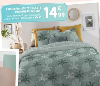 Parure housse de couette microfibre greeny