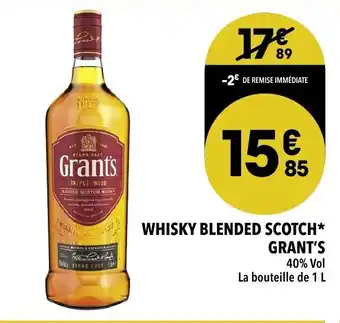 Supeco Whisky blended Scotch Grant's offre