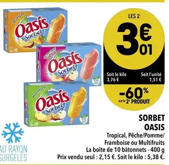 Supeco Sorbet Oasis offre