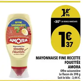 Mayonnaise fine Recette fouettée Amora