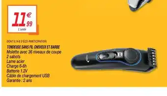 Netto Tondeuse Sans Fil Cheveux et Barbe offre