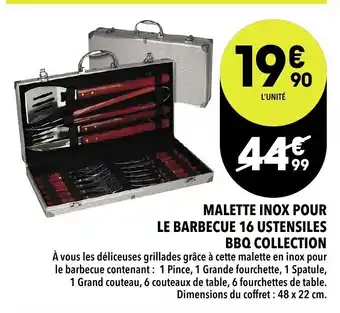 Supeco Malette inox pour Le Barbecue 16 Ustensiles offre