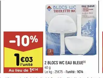 Leader Price 2 Blocs Wc Eau Bleue offre
