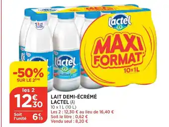 Bi1 lait Demi-ècrèmè Lactel offre