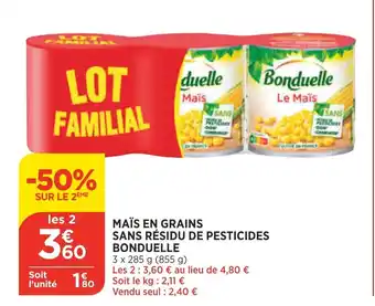 Bi1 Maïs En Grains Sans Residu De Pesticides Bonduelle offre