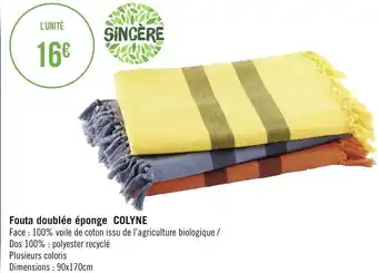 Sincère fouta doublée éponge colyne