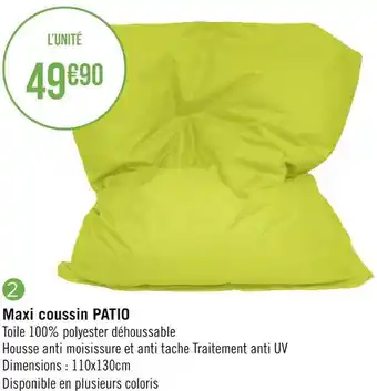 Géant Casino Maxi coussin patio offre