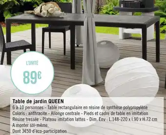 Géant Casino Table de jardin queen offre