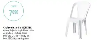 Géant Casino Chaise de jardin violetta offre