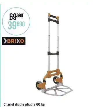 Géant Casino Brixo chariot diable pliable 60 kg offre