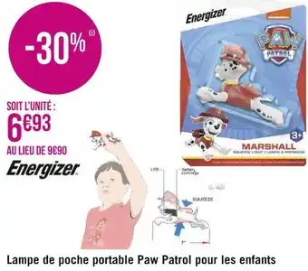 Géant Casino Energizer lampe de poche portable paw patrol pour les enfants offre