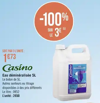 Géant Casino Eau déminéralisée 5l offre