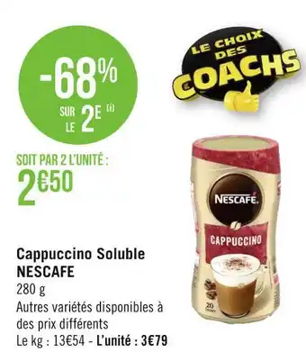 Géant Casino Nescafe cappuccino soluble offre