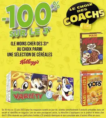 Géant Casino Kellogg's bon plan parmi une sélection de céréales offre