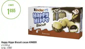 Géant Casino Kinder happy hippo biscuit cacao offre