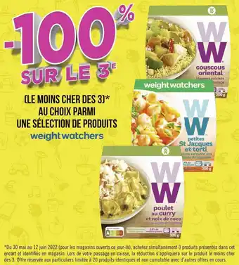 Weight watchers bon plan au choix parmi une sélection de produits de la marque weight watchers