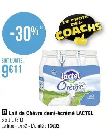 Géant Casino Lactel lait de chèvre demi-écrémé offre