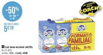Géant Casino Lactel lait demi-écrémé offre