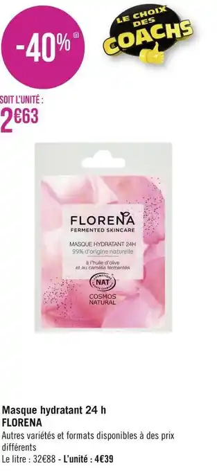 Géant Casino Florena masque hydratant 24 h offre