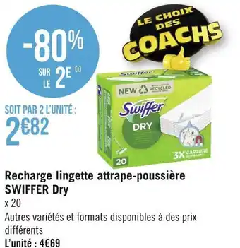 Géant Casino Swiffer recharge lingette attrape-poussière dry offre