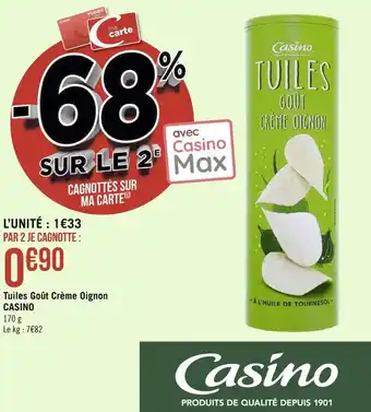 Géant Casino Casino tuiles goût crème oignon offre