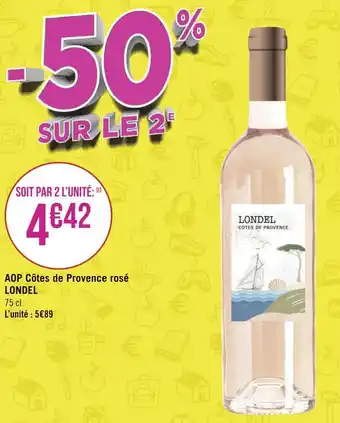 Géant Casino Londel aop côtes de provence rosé offre