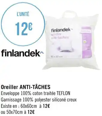 Géant Casino Finlandek oreiller anti-tâches offre