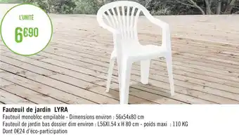 Géant Casino Fauteuil de jardin lyra offre
