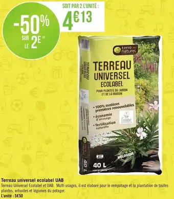 Géant Casino Terre au naturel terreau universel ecolabel uab offre
