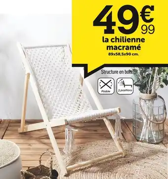 Centrakor La chilienne macramé offre
