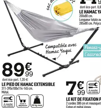 Centrakor Le pied de hamac extensible offre