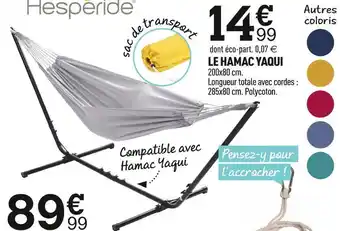 Centrakor Hespéride le hamac yaqui offre