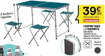 Camping table + 4 tabourets