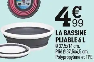 Centrakor La bassine pliable 6 l offre